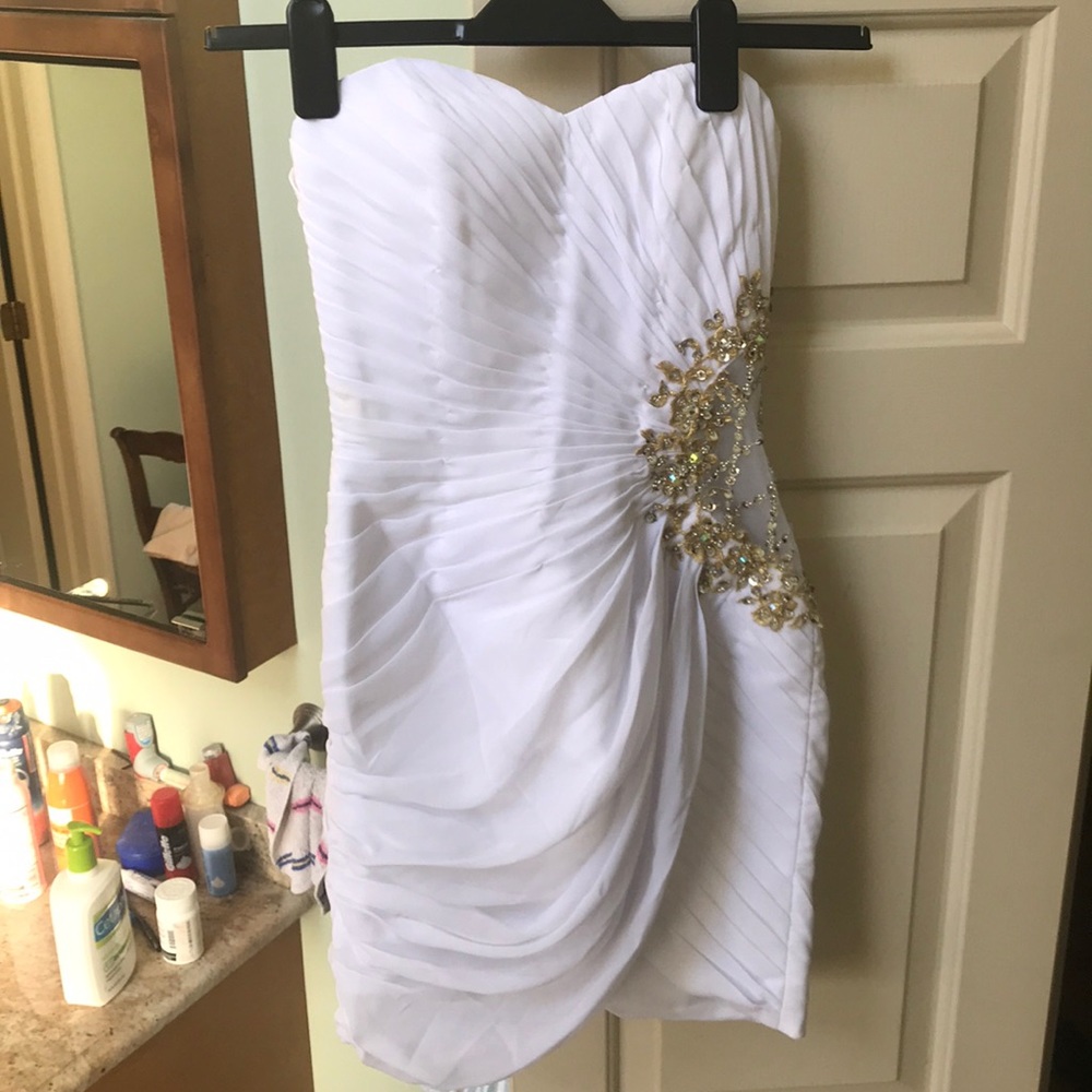 Strapless White Party Dress!